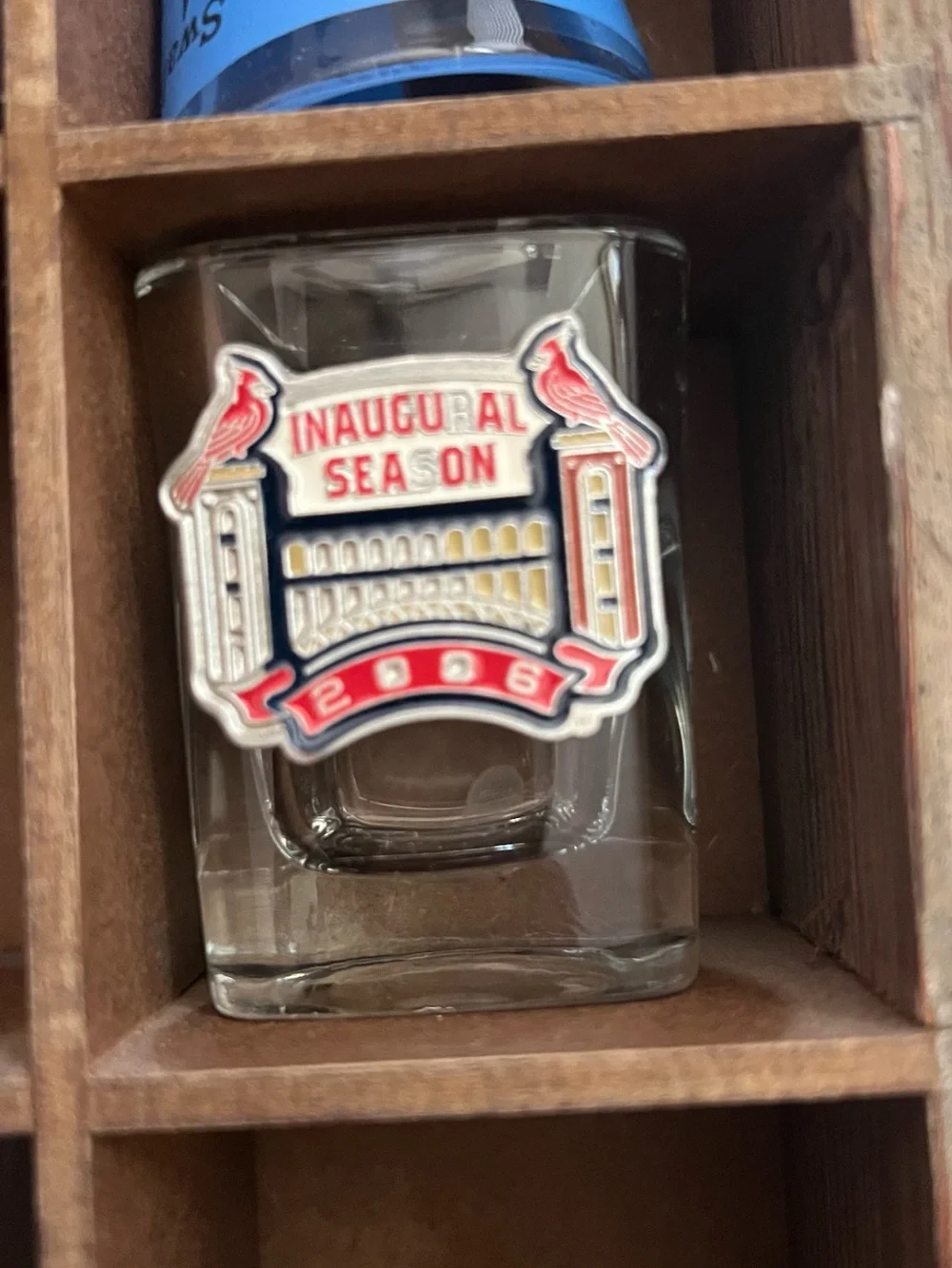 Inaugural Season 2006 Commemorative Shot Glass - Red & Blue Accent